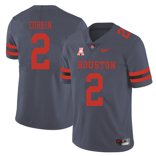 2018 Men #2 Keith Corbin Houston Cougars College Football Jerseys Sale-Gray